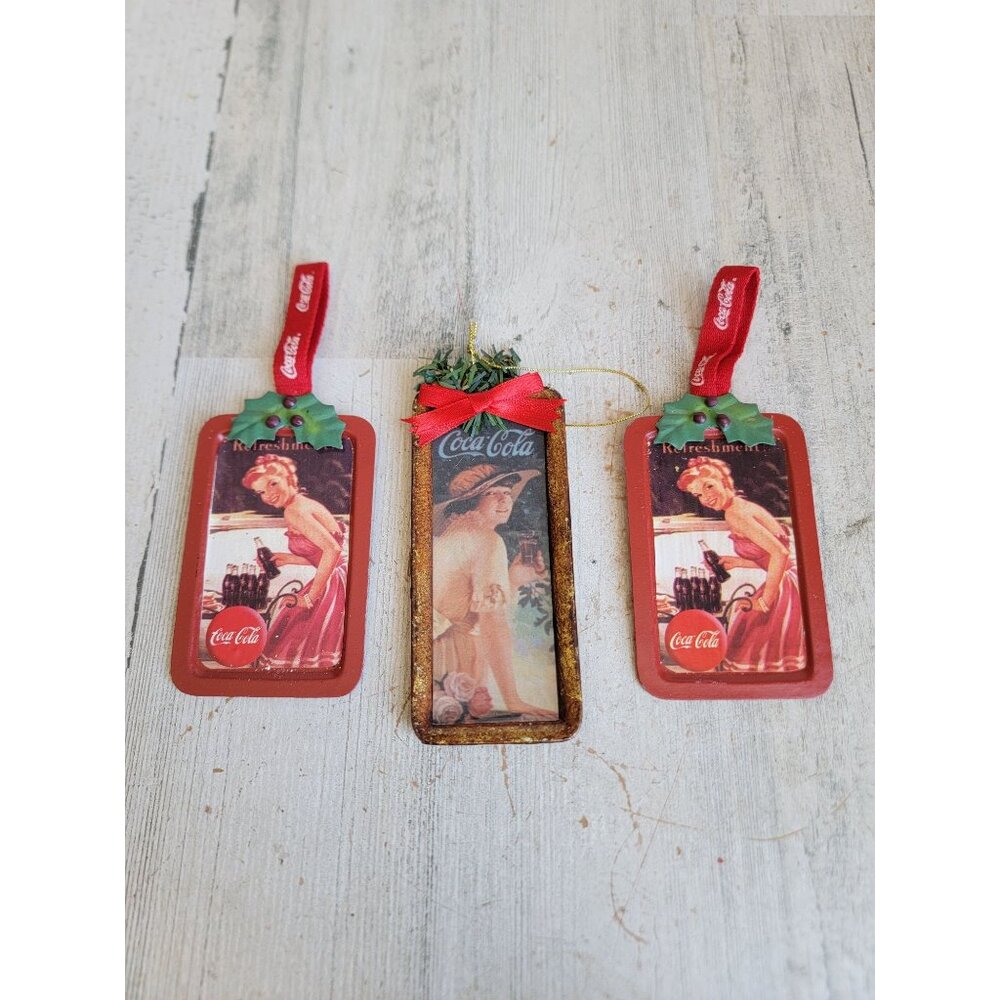 Refreshment Coca-Cola girl vintage Victorian‎ style ornament Xmas unique set
